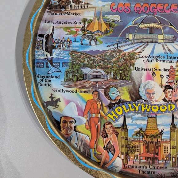 vintage decorative tin plate - los angeles - Picture 3 of 7